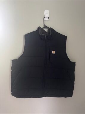 Carhartt Black Quilted Sherpa Collar Work Vest